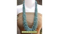Turqouise Long Necklaces Corn Beaded